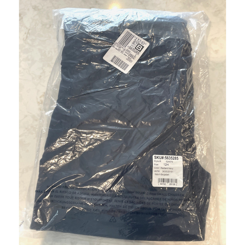 NWT Lands' End Kids Squall Waterproof Snow Pants Sz 12H Navy Insulated Outdoors